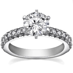 Round Brilliant Moissanite Engagement Ring Setting, 0.54ct