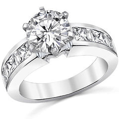 Square & Diamond Baguette Engagement Ring, 1.4ct