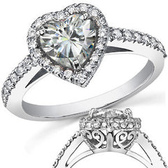 Heart Halo Moissanite Engagement Ring