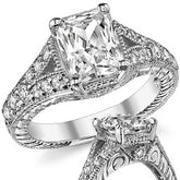 Antique Split Shank Radiant Moissanite Engagement Ring