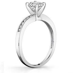 Round Brilliant Moissanite Bypass Engagement Ring, 0.12ct