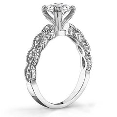 Round Brilliant Moissanite Antique Engagement Ring (0.08ct)