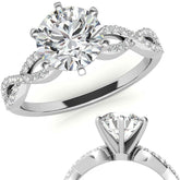 Moissanite & Diamond Infinity Twisted Engagement Ring, 0.21ct