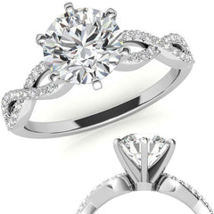 Moissanite & Diamond Infinity Twisted Engagement Ring, 0.21ct