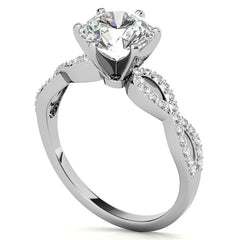 Moissanite & Diamond Infinity Twisted Engagement Ring, 0.21ct