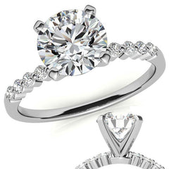 Moissanite Shared Prong Engagement Ring, 0.20ct