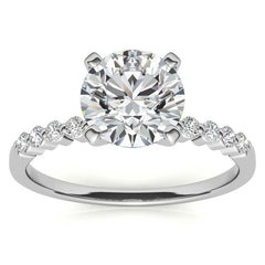Moissanite Shared Prong Engagement Ring, 0.20ct