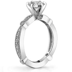 Moissanite Milgrain Engagement Ring, 0.26ct