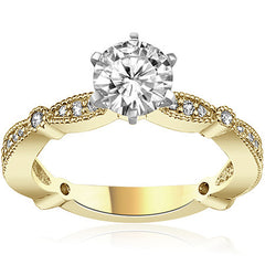 Moissanite Milgrain Engagement Ring, 0.26ct
