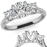 Petite Three-Stone Trellis Moissanite Engagement Ring