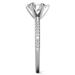 Round Brilliant Moissanite & Diamond Engagement Ring