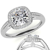 Cushion Legacy Halo Moissanite Engagement Ring