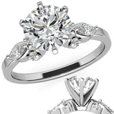 Round and Marquise Moissanite Woven Style Engagement Ring Setting