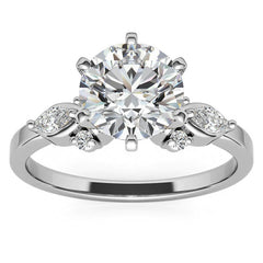 Round and Marquise Moissanite Woven Style Engagement Ring Setting