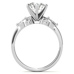 Round and Marquise Moissanite Woven Style Engagement Ring Setting