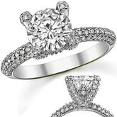 Round Pave Style Moissanite Engagement Ring