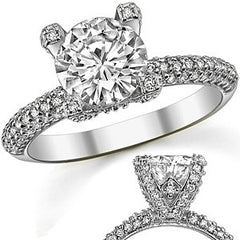 Round Pave Style Moissanite Engagement Ring
