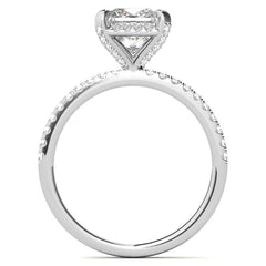 Princess Petite Pave Style Moissanite Engagement Ring