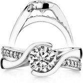 Bypass Semi-Bezel Moissanite Engagement Ring