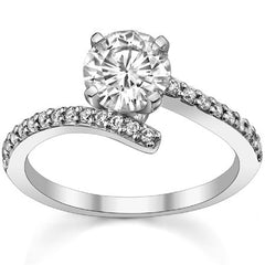 Round Brilliant Moissanite Bypass Engagement Ring, 0.26ct