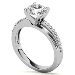 Round Brilliant Moissanite Bypass Engagement Ring, 0.20ct