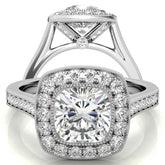Legacy Cushion Engagement Ring with Milgrain Bezel
