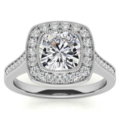Legacy Cushion Engagement Ring with Milgrain Bezel