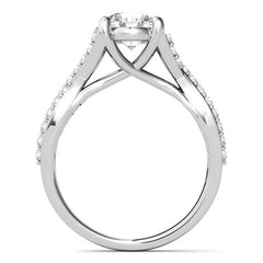 Round Trellis Split Shank Moissanite Engagement Ring