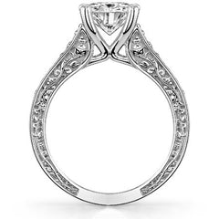 Floral Rose Design Moissanite Engagement Ring