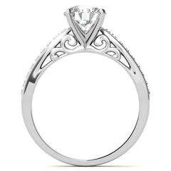 Round Brilliant Moissanite Sculpted Antique Engagement Ring