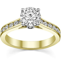 Channel Moissanite Engagement Ring with Surprise Diamond