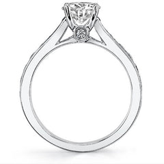 Channel Moissanite Engagement Ring with Surprise Diamond