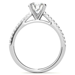 Round Brilliant Moissanite Petite Cathedral Engagement Ring (0.20ct)
