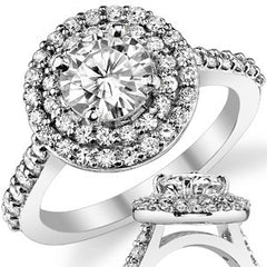 Round Double Halo Moissanite Engagement Ring