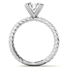 Round Brilliant Moissanite Split Shank Rope Engagement Ring , 0.36ct