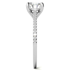 Round Petite Cathedral Moissanite Engagement Ring