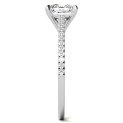 Petite Cathedral Princess cut Moissanite Engagement Ring