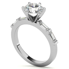 Baguette Moissanite Engagement Ring Setting, 0.40ct