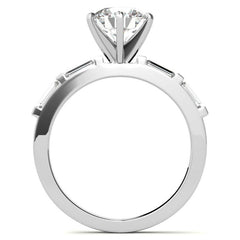 Baguette Moissanite Engagement Ring Setting, 0.40ct