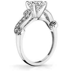 Round Brilliant Moissanite Antique Engagement Ring Setting, 0.18ct