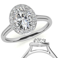 Embrace Oval Halo Moissanite Engagement Ring