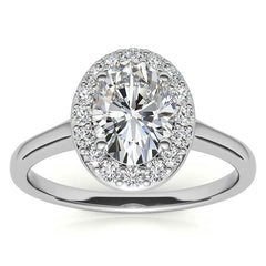 Embrace Oval Halo Moissanite Engagement Ring