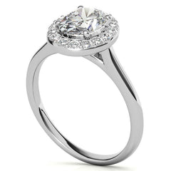 Embrace Oval Halo Moissanite Engagement Ring