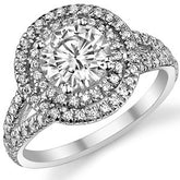 Round Double Halo Moissanite Engagement Ring