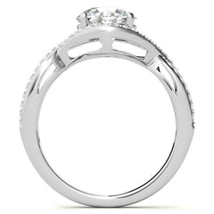 Twisted Band Halo Moissanite Engagement Ring