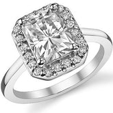 Embrace Radiant/Emerald Halo Moissanite Engagement Ring
