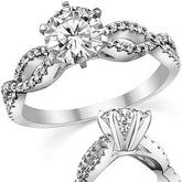 Round Diamond & Moissanite Infinity Style Engagement Ring