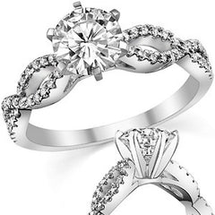 Round Diamond & Moissanite Infinity Style Engagement Ring