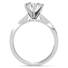 Round Diamond & Moissanite Split Shank Engagement Ring