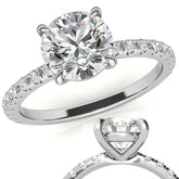 Low Set Claw Prong Moissanite Engagement Ring